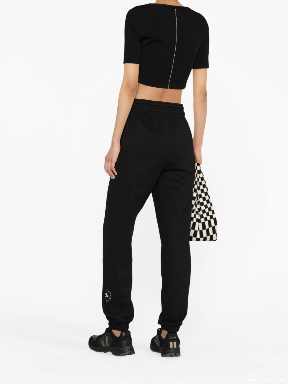 Affordable Women McCartney pants track Stella by logo-print adidas 0712